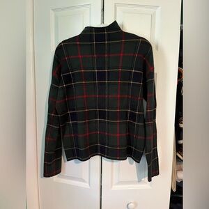 Tahari Plaid Mock Neck Sweater